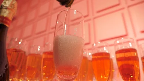 Champagne in the glass Stock Footage 106464407