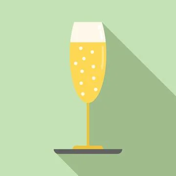 Champagne glass icon flat vector. Event time Ilustração Stock