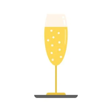 Champagne glass icon flat vector. Event time Ilustração Stock