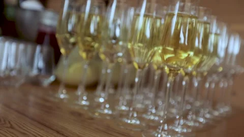 Champagne glasses on the bar Stock Footage 300028213