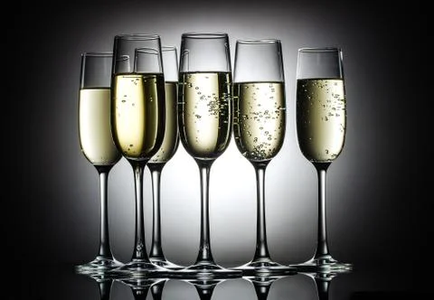 Champagne glasses with bubbles Stock Photos
