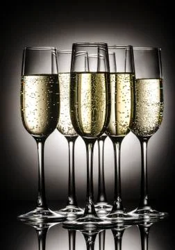 Champagne glasses with bubbles Stock Photos