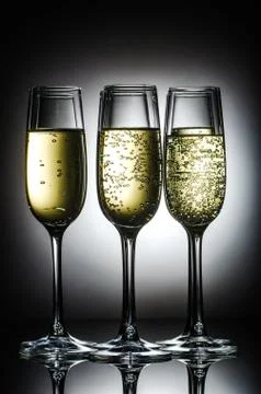 Champagne glasses with bubbles Stock Photos