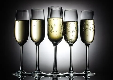 Champagne glasses with bubbles Stock Photos