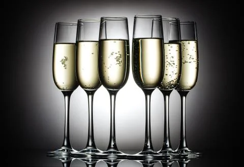 Champagne glasses with bubbles Stock Photos