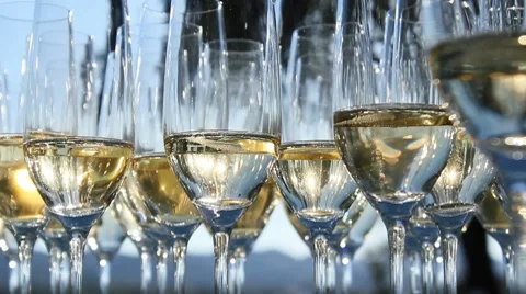 Champagne in glasses Stock Footage 8514462
