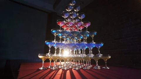 Champagne glasses Stock Footage 128197215