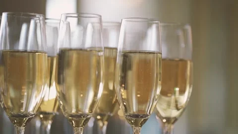 Champagne Glasses Stock Footage