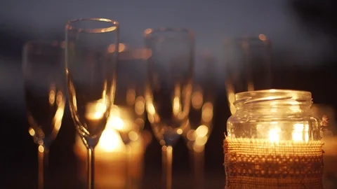 Champagne glasses in the night 스톡 동영상 94476100