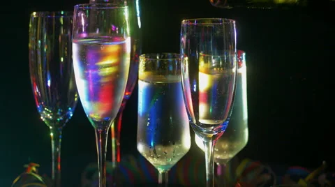 Champagne glasses at party Stock-Footage 68024583