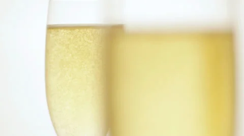 Champagne glasses rack focus Stock Footage 23026527