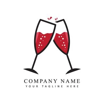 Champagne glasses vector icon Stock Illustration