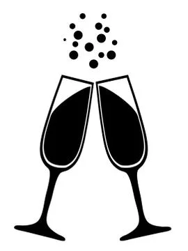 Champagne Glasses Vector Stock Illustration
