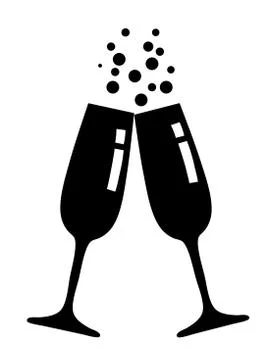 Champagne Glasses Vector Stock Illustration