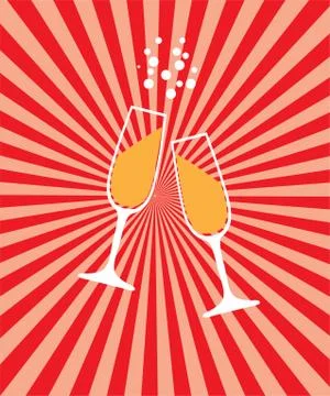 Champagne Glasses Vector Illustrazione stock