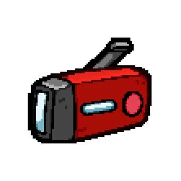 Champagne hand crank flashlight pixel art vector illustration Illustrazione stock