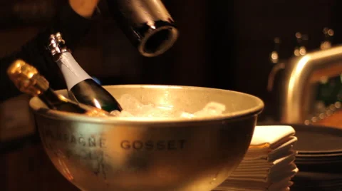 Champagne ice bucket Stock Footage 63604615