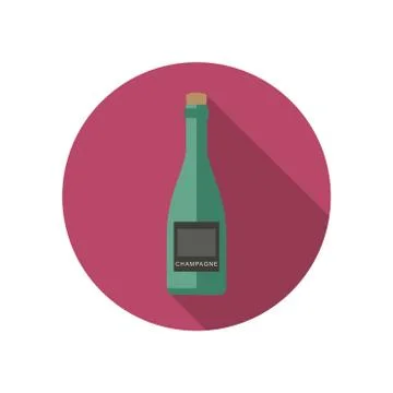 Champagne icon in flat style Stock Illustration