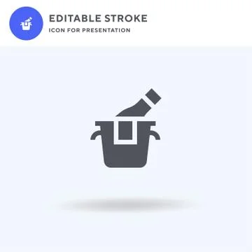 Champagne icon vector, filled flat sign, solid pictogram isolated on white, l Stock Illustration