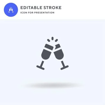 Champagne icon vector, filled flat sign, solid pictogram isolated on white, l Illustrazione stock