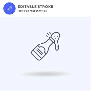 Champagne icon vector, filled flat sign, solid pictogram isolated on white, logo Stock Illustration