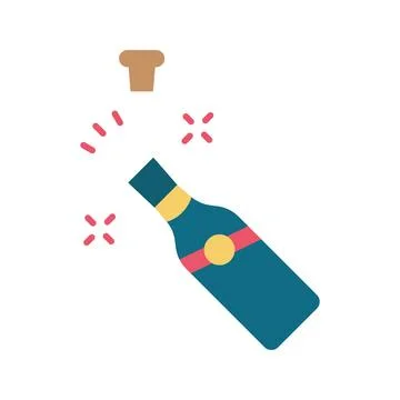 Champagne icon vector image. Illustrazione stock