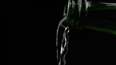 Champagne from neck of bottle or another drink or water. Video stock 110854228