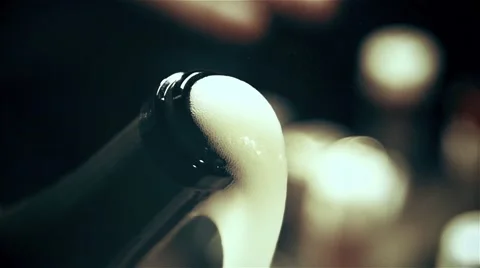 Champagne opened bottle in slow motion Stock Footage 67867228