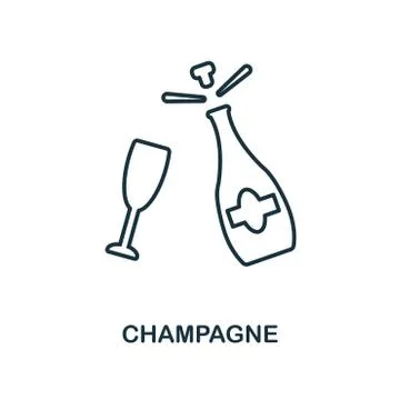 Champagne outline icon. Simple element illustration. Champagne icon symbol Stock Illustration