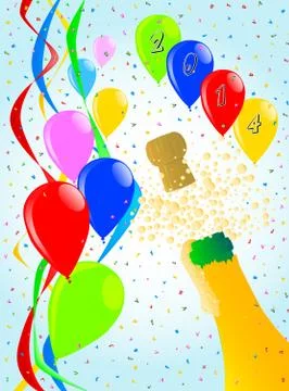 Champagne party 2014 Stock Illustration