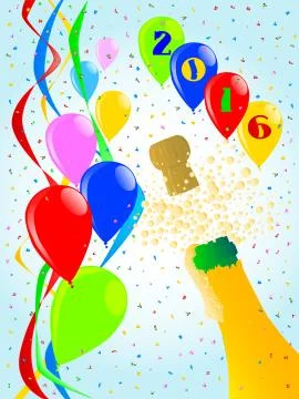 Champagne Party 2016 Stock Illustration