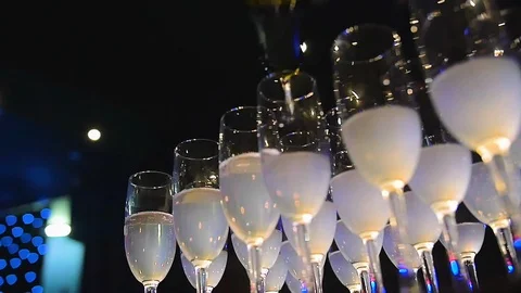 Champagne Pour Slow Motion Stock Footage 109458221