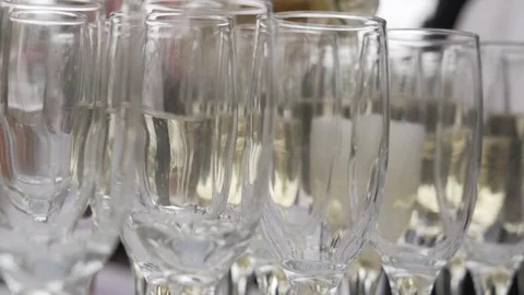 Champagne is poured into glasses Stock Footage 108552404