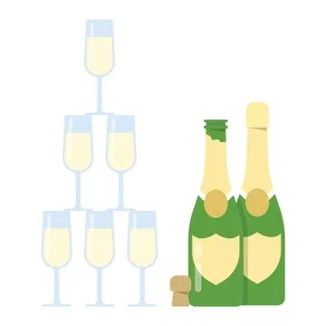 Champagne pyramid tower Stock Illustration