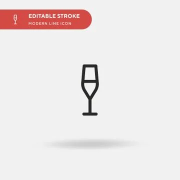 Champagne Simple vector icon. Illustration symbol design template for web mob Stock Illustration