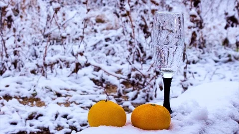 Champagne in the snow 動画素材 70135570