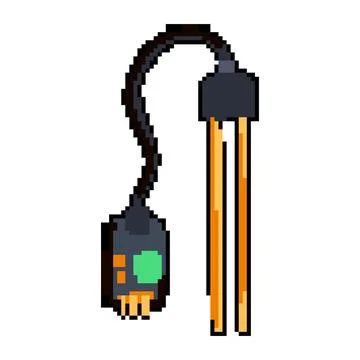 Champagne soil moisture sensor pixel art vector illustration Stock Illustration