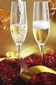 Champagne splashes Stock Photos