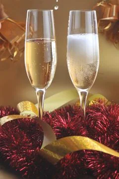 Champagne splashes Foto stock