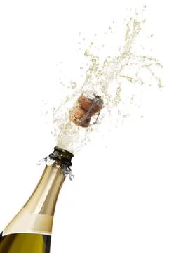 Champagne splashing Stock Photos