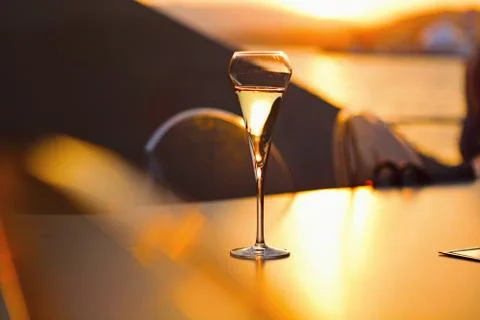 Champagne stemware Foto stock