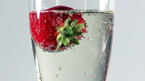 Champagne with strawberry Stock Footage 37065100