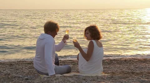 Champagne At The Sunset Stock-Footage 22419949