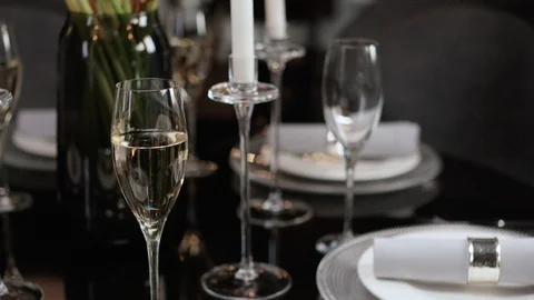 Champagne on the table Stock Footage 99195752