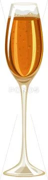 Champagne in tall glass Stock Illustration