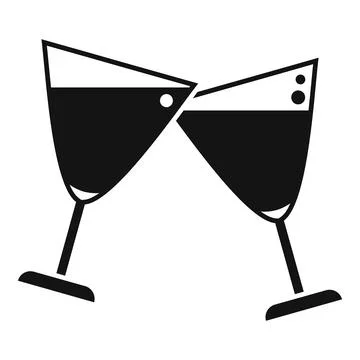 Champagne toast icon simple vector. Drink party Stock Illustration