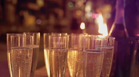 Champagne on a tray Video stock 31211788