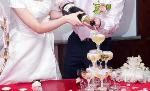 Champagne on the wedding Stock Photos