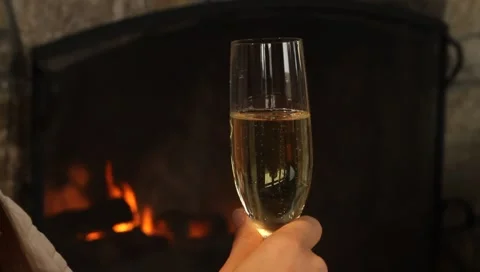 Champaign fireplace 2 Stock Footage 2923193