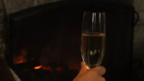 Champaign fireplace Stock Footage 2923192